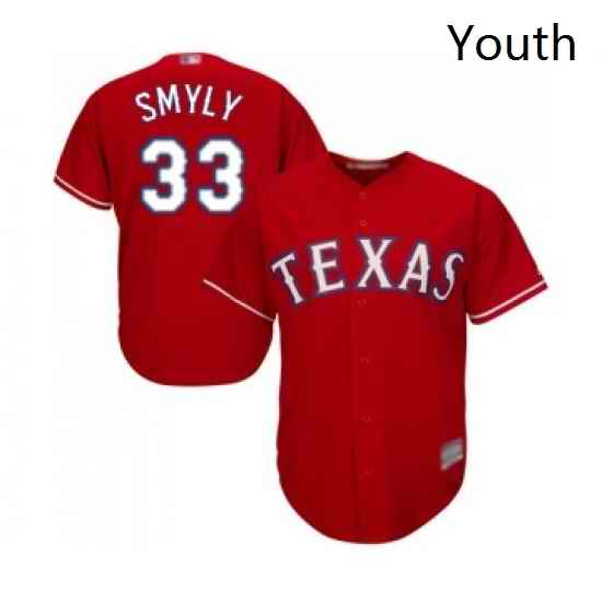 Youth Texas Rangers 33 Drew Smyly Replica Red Alternate Cool Base Baseball Jersey